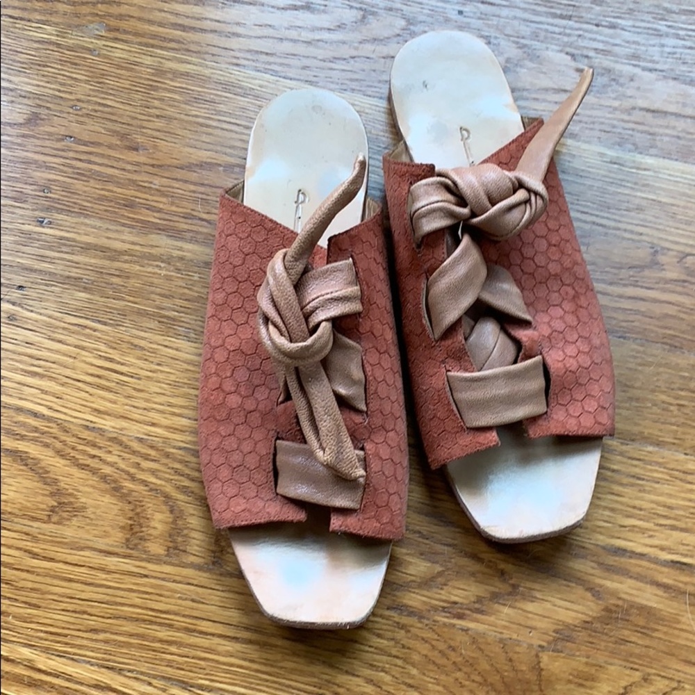 The Palatines suede and leather embossed sandals